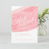 水彩結婚式招待状-ピンクサンゴブラシ 招待状 (スタンド正面)