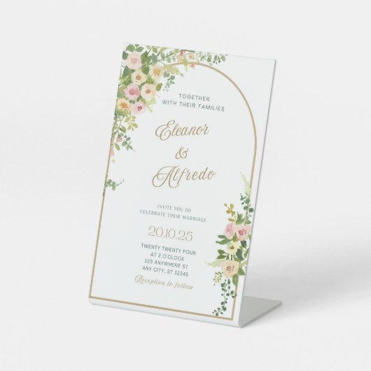 水彩結婚式招待状 台座サイン (正面)