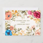 水彩結婚式招待状 招待状 (裏面)