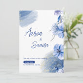 水彩結婚式招待状 招待状 (スタンド正面)