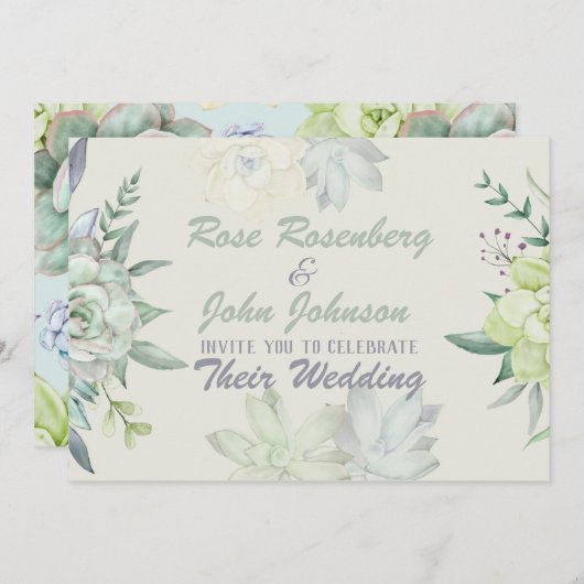 水彩結婚式招待状 招待状 (正面/裏面)
