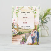 水彩結婚式招待状 招待状 (スタンド正面)