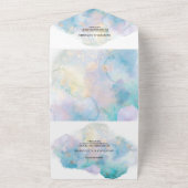 水彩結婚式招待状/rsvp/menu。 オールインワン招待状 (外側)