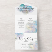 水彩結婚式招待状/rsvp/menu。 オールインワン招待状 (内側)