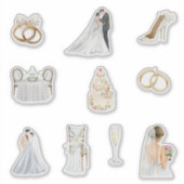 水彩結婚式 シール (正面)