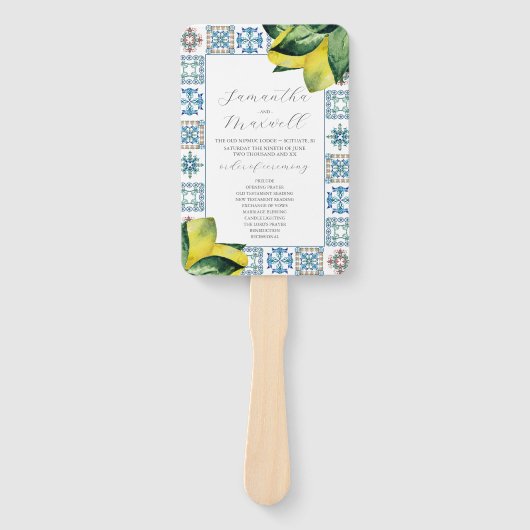 水彩結婚式 プログラムアマルフィタイル ハンドファン (正面)