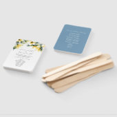 水彩結婚式 プログラムダスティブルー&イエロー ハンドファン (組立なし)