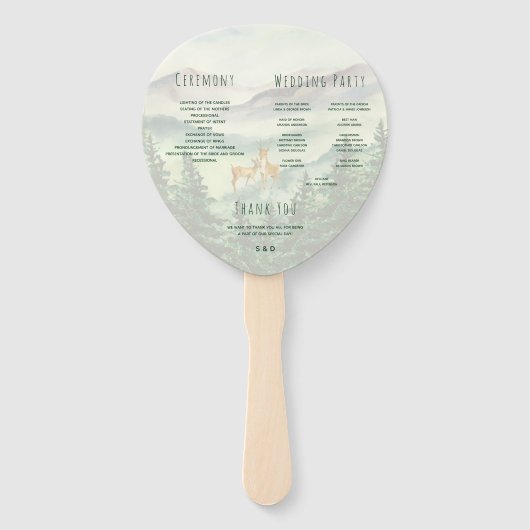 水彩結婚式 プログラムマウンテンズディアパインズ ハンドファン (裏面)