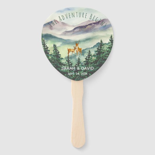 水彩結婚式 プログラムマウンテンズディアパインズ ハンドファン (正面)