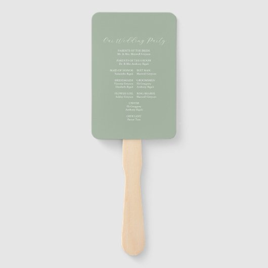 水彩結婚式 プログラムラベンダー花模様 ハンドファン (裏面)