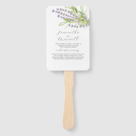水彩結婚式 プログラムラベンダー花模様 ハンドファン