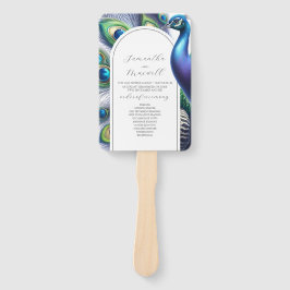 水彩結婚式 プログラム孔雀 ハンドファン