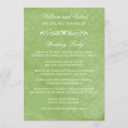 水彩結婚式 プログラム (正面)