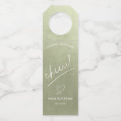 水彩結婚応援Sage Green ID786 ボトルネックタグ (正面)