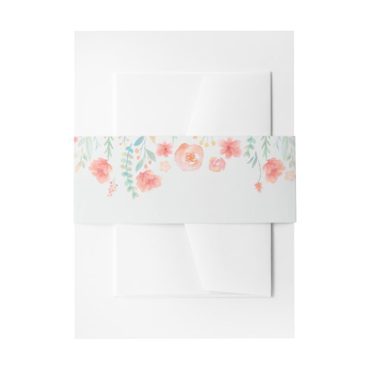 水彩結婚花 招待状ベリーバンド (正面例)