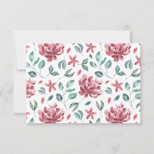 水彩結婚葉 出欠カード (裏面)