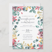 水彩結婚葉 招待状 (正面)