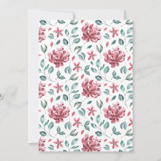 水彩結婚葉 招待状 (裏面)