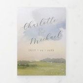 水彩結婚風景 三つ折り招待状 (カバー)