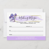 水彩結晶と金ゴールドギフト証明書カード 招待状 (裏面)