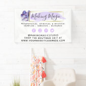 水彩結晶と金ゴールド幾何学模様ボホロゴ 横断幕 (インサイチュ)