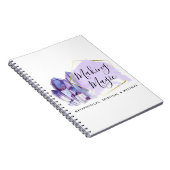 水彩結晶と金ゴールド幾何学的ミニマリスト ノートブック (右側)