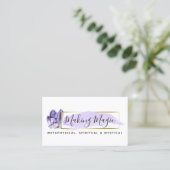 水彩結晶と金ゴールド幾何学的ミニマリスト 名刺 (スタンド正面)