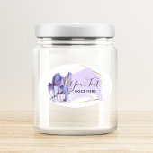 水彩結晶と金ゴールド幾何学的ミニマリスト 楕円形シール