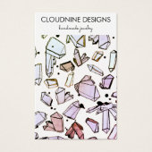 水彩結晶イヤリングジュエリー表示カード (正面)