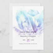 水彩結晶ウェディング日付を保存 セーブザデート (正面/裏面)