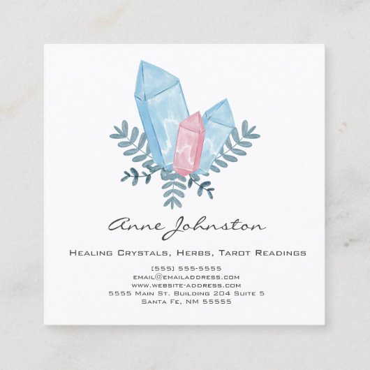水彩結晶スクエアビジネスカード スクエア名刺 (裏面)