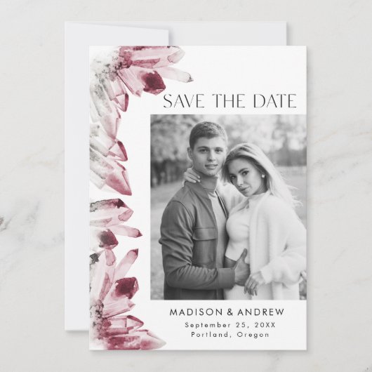 水彩結晶バーガンディ写真 セーブザデート (正面)