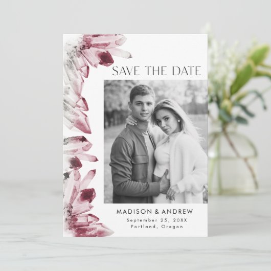 水彩結晶バーガンディ写真 セーブザデート (スタンド正面)