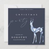 水彩結晶モダントナカイのクリスマスパーティー 招待状 (正面)
