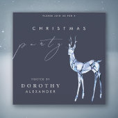 水彩結晶モダントナカイのクリスマスパーティー 招待状