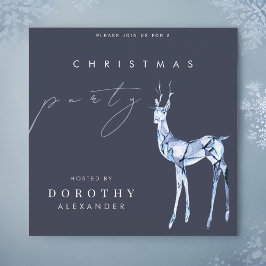 水彩結晶モダントナカイのクリスマスパーティー 招待状