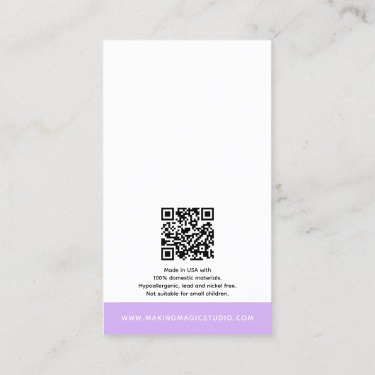 水彩結晶&金ゴールドイヤリングジュエリーディスプレイ 名刺 (裏面)