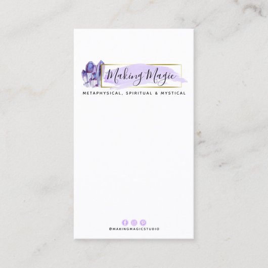 水彩結晶&金ゴールドイヤリングジュエリーディスプレイ 名刺 (正面)