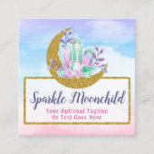 水彩結晶&金ゴールドクレセントムーンブティック スクエア名刺 (正面)