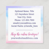 水彩結晶&金ゴールドクレセントムーンブティック スクエア名刺 (裏面)