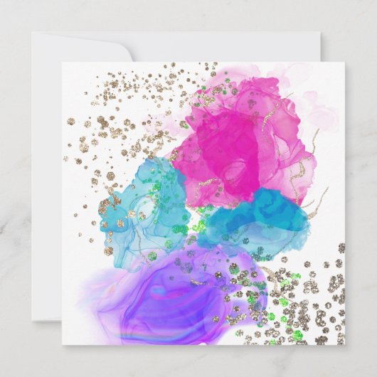 水彩絞り染めスプラッシュ絵を描誕生日の起動 (裏面)