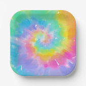 水彩絞り染めパターン紙プレート ペーパープレート (正面)