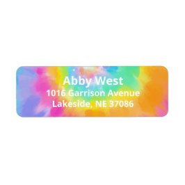 水彩絞り染め差出人住所ラベル ラベル