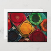 水彩絵の具のボックスパレット ポストカード (正面/裏面)