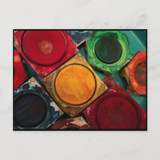 水彩絵の具のボックスパレット ポストカード (正面)
