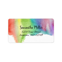 水彩絵の具の溢れ | 抽象的な宛名ラベル