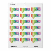 水彩絵の具の溢れ | 抽象的な宛名ラベル ラベル (フルシート)