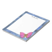 水彩絵の具の青に止まる蝶々 ノートパッド (回転)