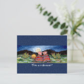 水彩絵はがきお洒落の豚 ポストカード (スタンド正面)