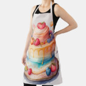 水彩絵を描のケ飾ーキ エプロン (インサイチュ)